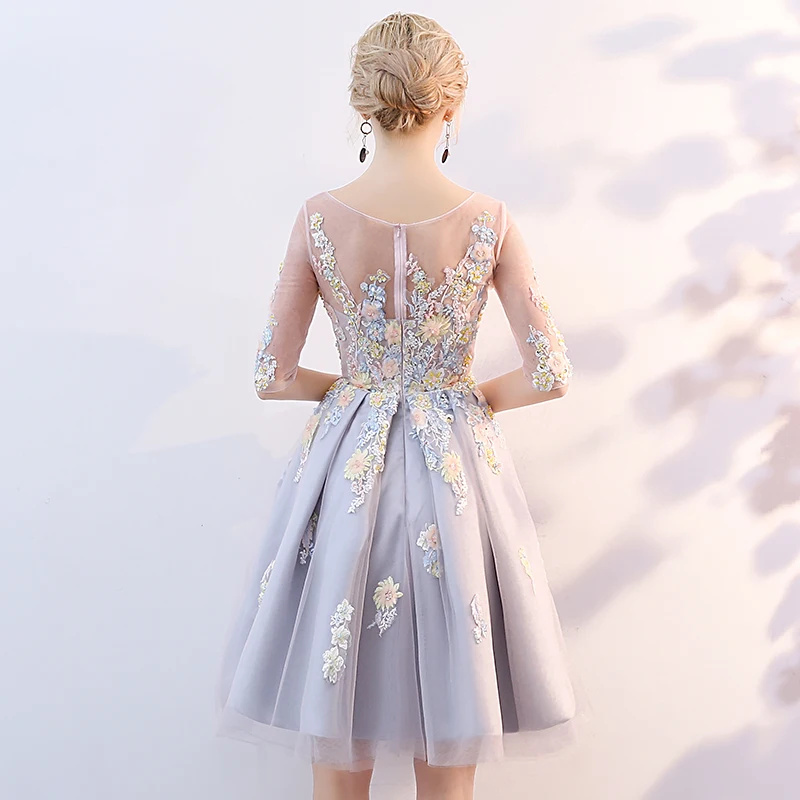 Beauty-Emily Lace Appliques Cocktail Party Prom Dresses 2017  Formal Occasion Party Prom Dresses Homecoming Short Dresses