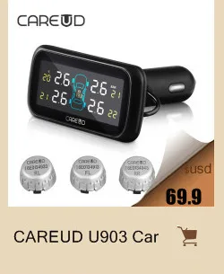 CAREUD U912 TPMS Авто беспроводная система контроля давления в шинах с 4 датчиками ЖК-дисплей Встроенный монитор для Toyota