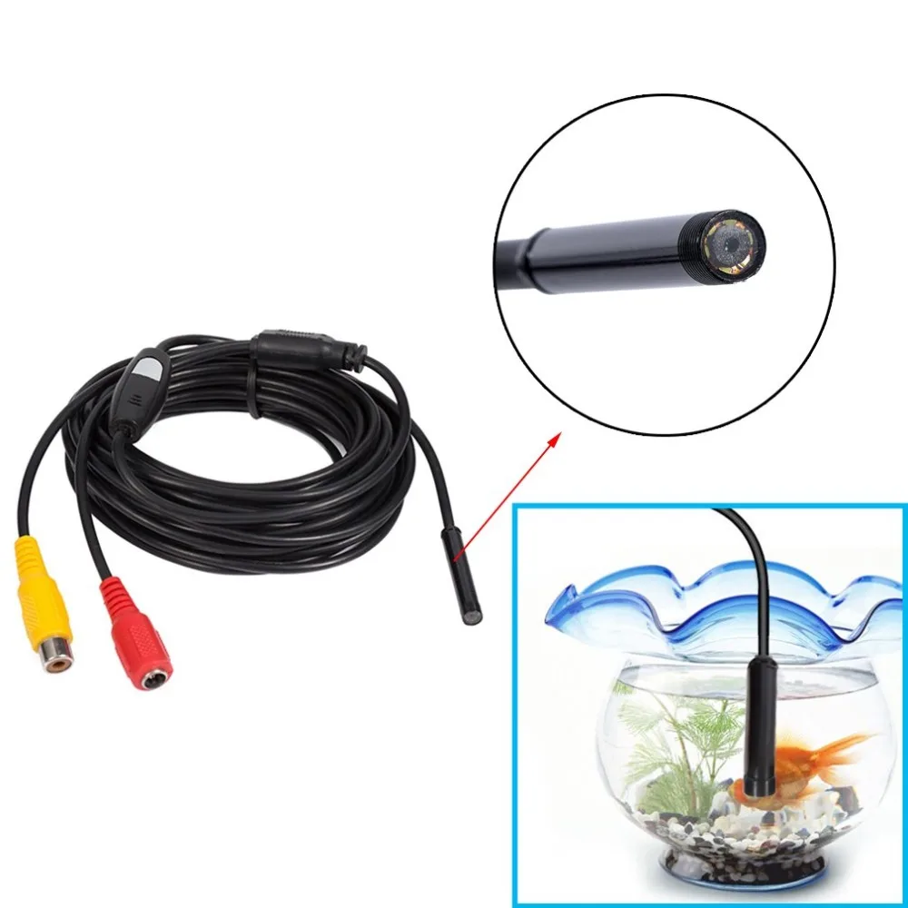 

Mini 12V AV Waterproof Endoscope 10mm Dia Inspection Hard Cable Camera Insepction Borescope Visual Camera Lens Snake Video