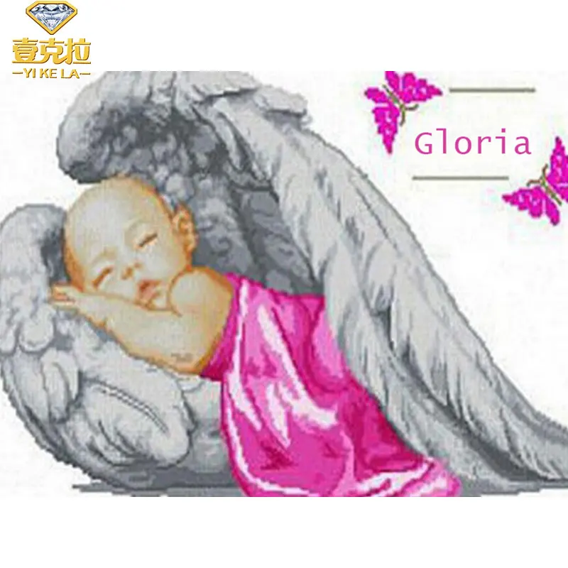 

YIKELA Full Square Diy Diamond Painting Sleeping angel baby Diamond Embroidery Cross Stitch Rhinestone Painting Home Decor Gift