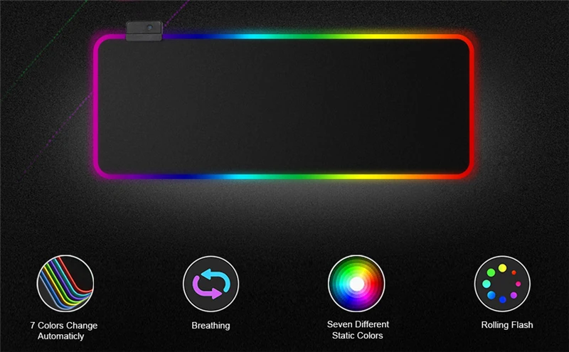 Большой светодиодный RGB коврик для мыши светящийся игровой коврик для мыши цветной Большой светящийся USB светодиодный с расширенной подсветкой Клавиатура PU Нескользящая