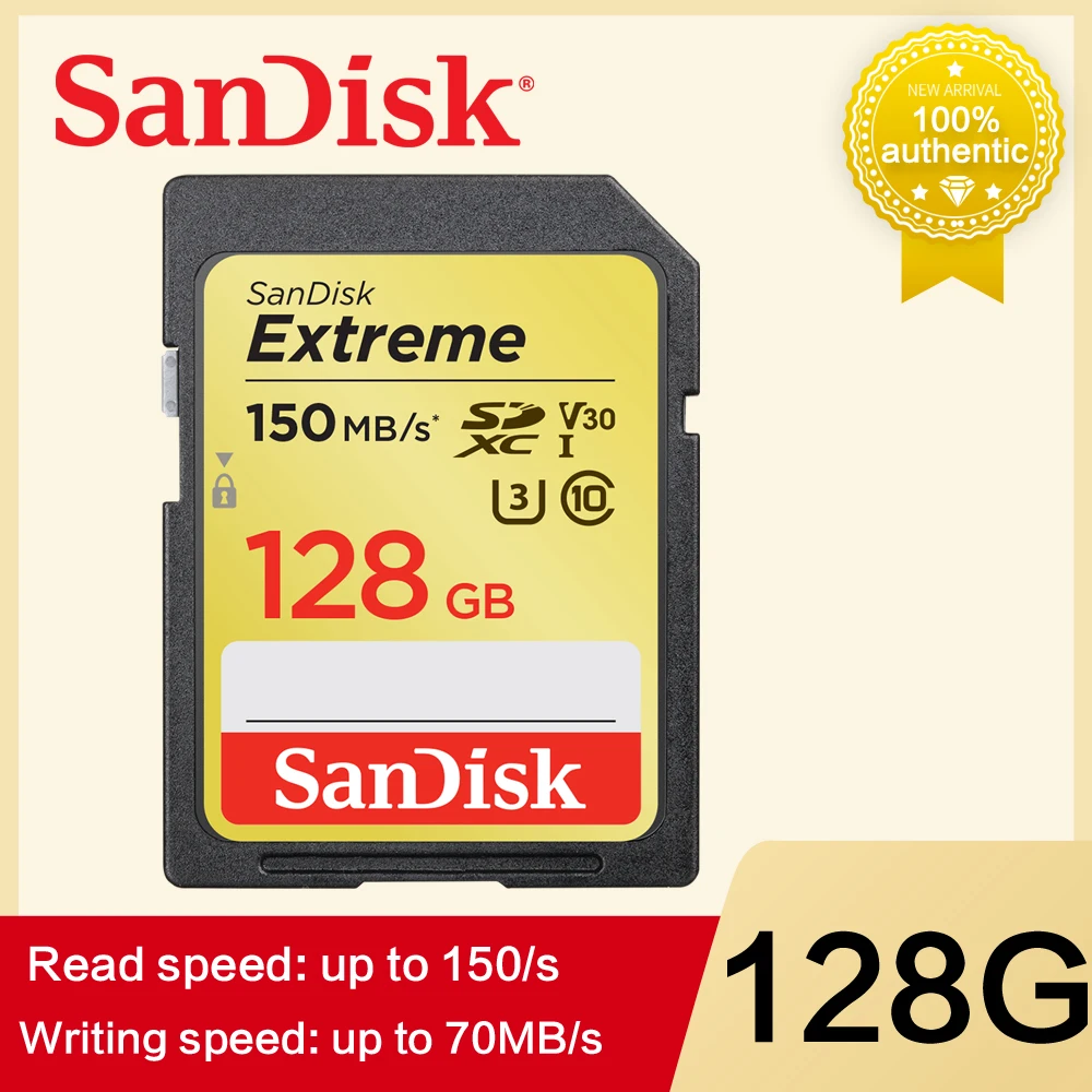 Оригинальный SanDisk Extreme Sd карта SDXC UHS-I 3 4K памяти класс 10 C10 90 Мб/с 600X высокая скорость