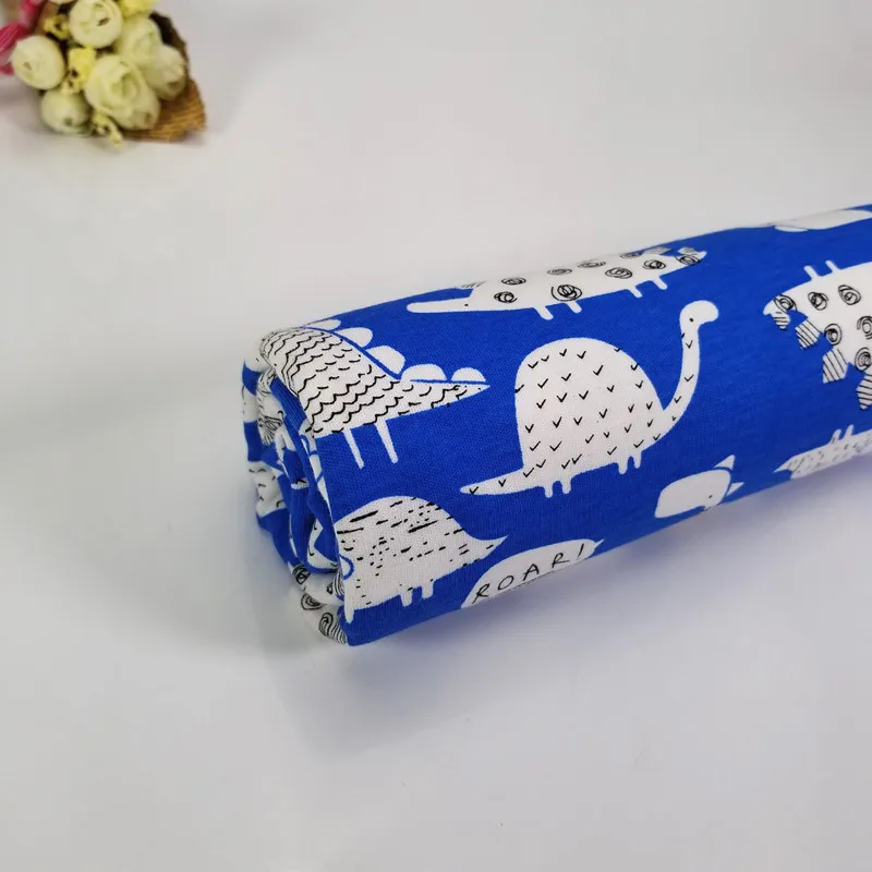 

50x40cm dinasour Cotton Knitted Jersey Fabric for DIY baby clothes, bibs, coated, bed sheets material
