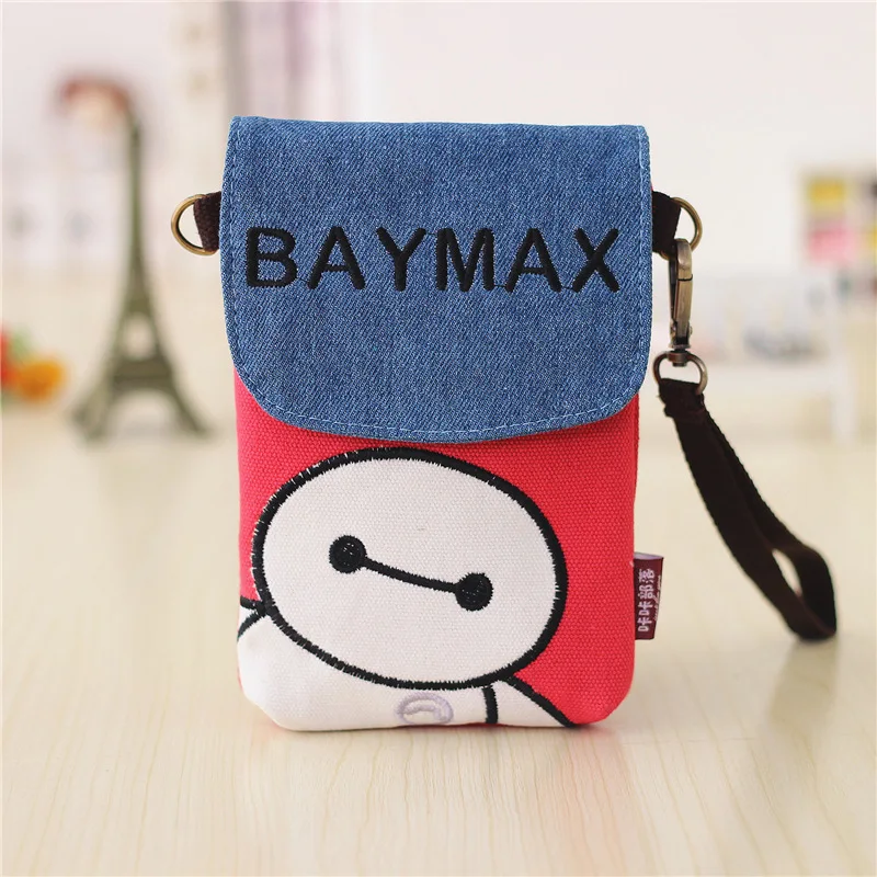 

(Canvas+denim) cartoon baymax/hello kitty totoro women's handbags mini cross-body bags female bolsa bolso feminina for girls