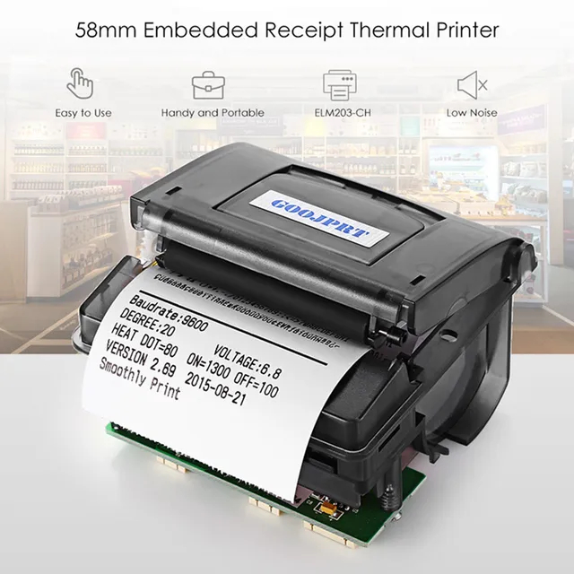 Best Quality NEW GOOJPRT QR203 JP-QR203 58mm 60-80mm/s Mini Embedded Receipt Thermal Printer 8 dots/mm Low Noise Printing For APS ELM203-CH Best Quality NEW GOOJPRT QR203 JP-QR203 58mm 60-80mm/s Mini Embedded Receipt Thermal Printer 8 dots/mm Low Noise Printing For APS ELM203-CH