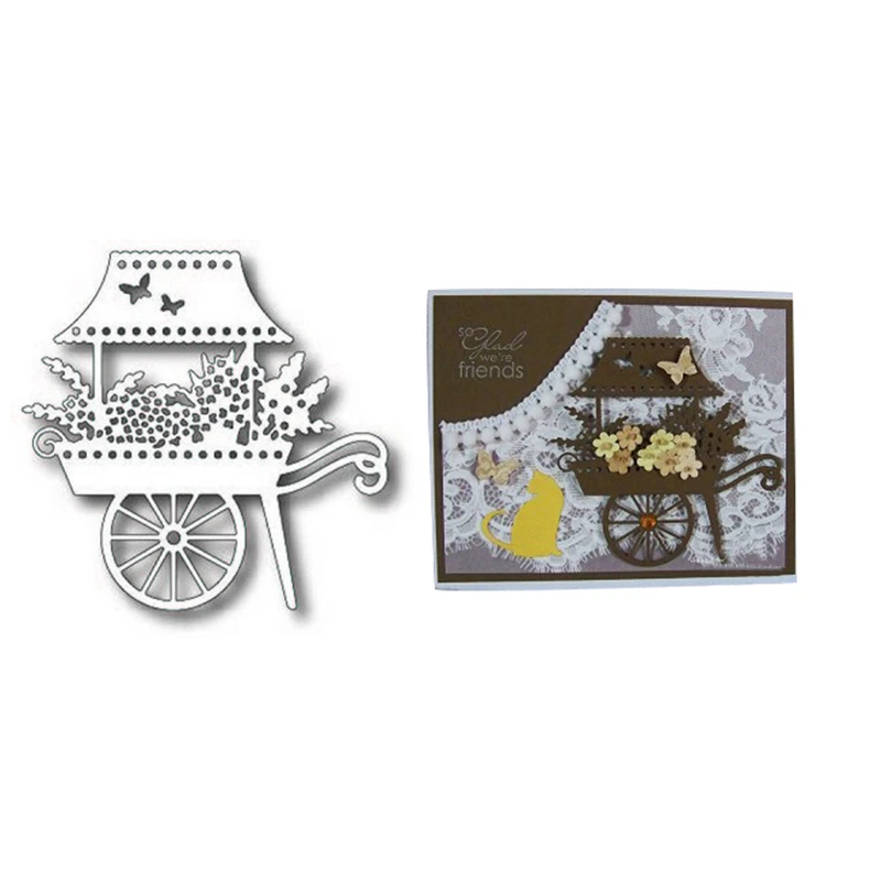 

Eastshapes Flower Cart Metal Cutting Dies New 2019 for Scrapbooking Album Embossing Paper Crafts Diecut Stencil