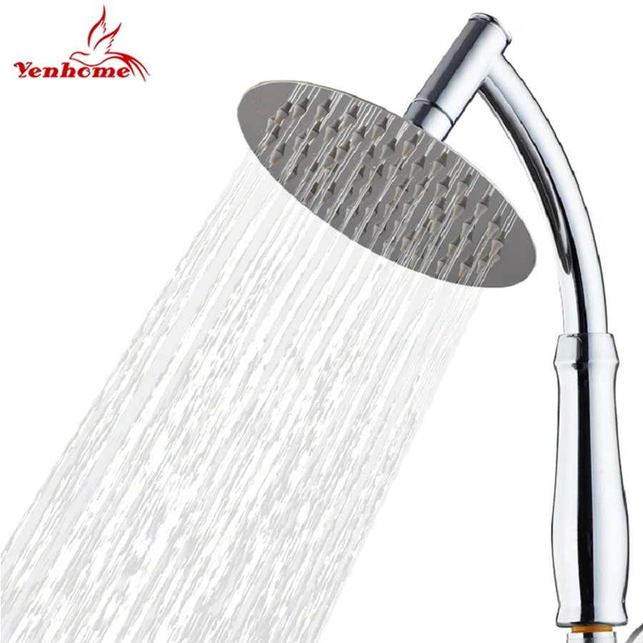 8 inch Large Handheld Shower Head Bathroom Showers 360 Rotate Stainless Steel Sprayer Rainfall