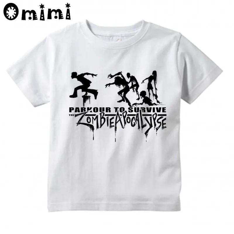 Boys/Girls Evolution Of Parkour Born To Jump Printed T Shirt Kids Short Sleeve Tops Children's White T-Shirt,ooo4085