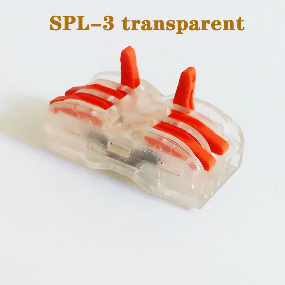 Тип разъем провода разъем питания кабельный разъем 3 шпильки провода разъем терминал электронный teriminal блок подключения - Цвет: SPL-3 transparent