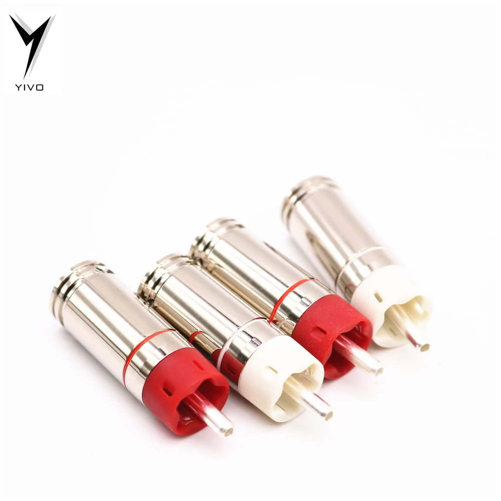 

4pcs XSSH Audio Plug Hi-end High Quality Hifi DIY 9mm Silver plated or Gold Plated RCA Plug Auido Connector Jack