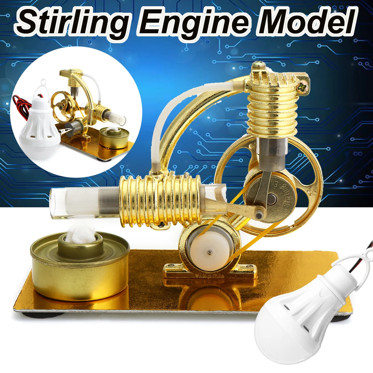 

DIY Mini Air Stirling Engine Motor Model Educational Steam Power Toy Electricity Learning Model Toys for Children Adult