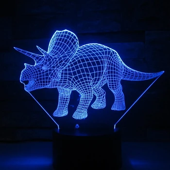 

Triceratops Dinosaur Illusion 3d Lamp 7 Color Change Remote Touch led 3D Night Light Kids Lampara Baby Sleeping Atmosphere Lamp