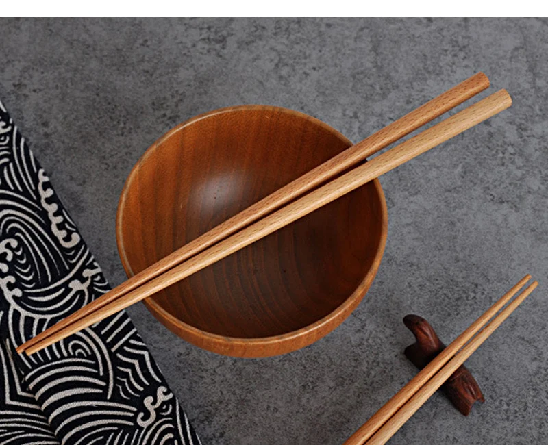 2 Pairs Wooden Chopsticks Chinese Reusable Chopsticks Set Wood Sticks for Dining Food Sushi Chopsticks Tableware Wooden Utensils (10)