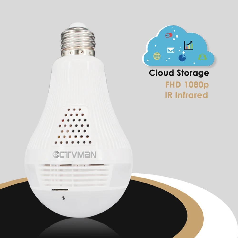 

CTVMAN Wireless Camera Wifi Mini Led Bulb Cameras Light Cloud SD Card IR Nightvision 1080P 2MP IP Camera Home Video Surveillance