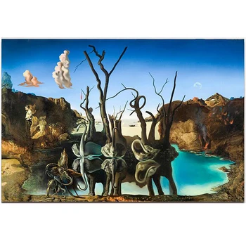 

Salvador Dali Painting Swans Reflecting Elephant,diamond Painting cross stitch,Full diamond embroidery mosaic pattern JS2367
