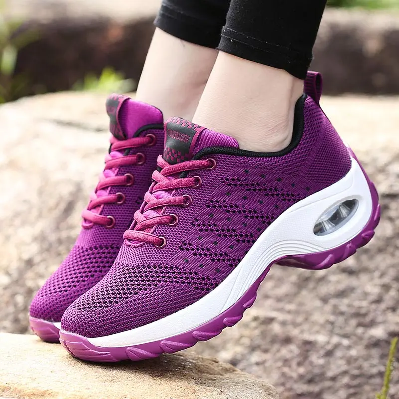 Plus Size Platform Women's Sports Shoes Sport Women Running Shoes Summer Sneakers Thick Soles Big Purple Sapatilhas Mulher C-265