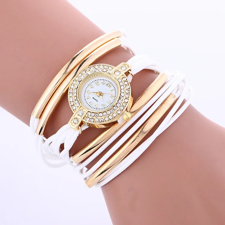 Кварцевые наручные часы Reloj Mujer модные золотые циферблатные женские часы Роскошный кожаный браслет часы relogio feminino bayan kol saati