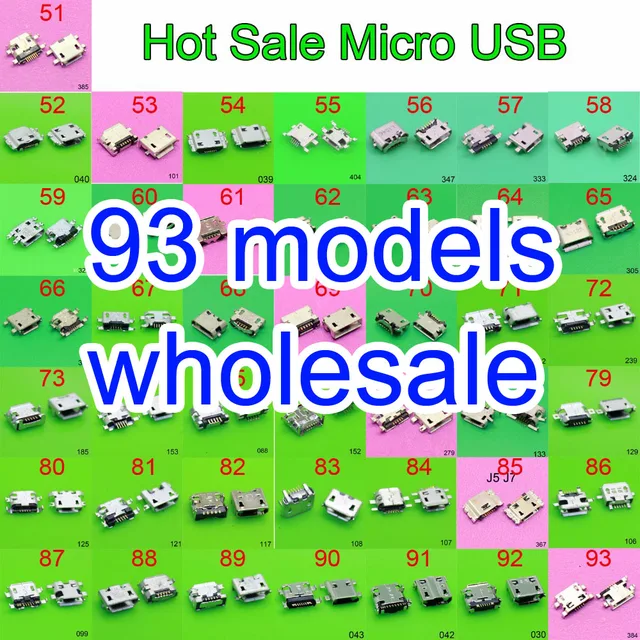 93 modelo micro conector usb jack porto de carregamento tomada 5pin para samsung xiaomi htc lenovo huawei celular tablet pc mid