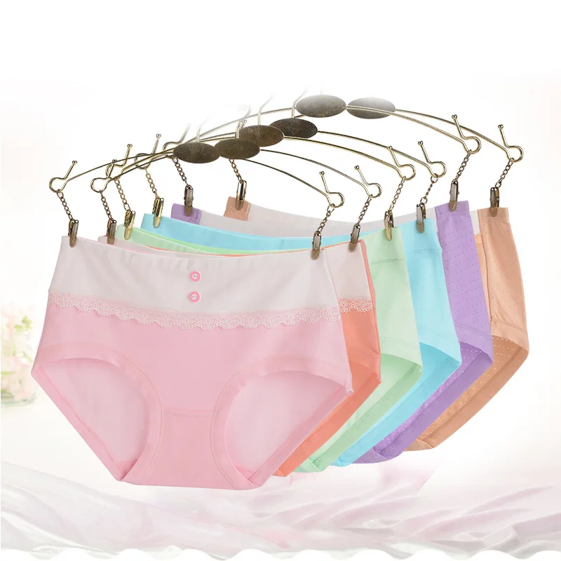Awaytr Seamless Panties Summer Cotton Briefs Women Elastic Healthy