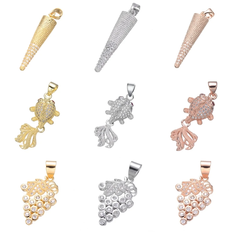 

Juya Handmade Dangle Animal Fish Grape Cone Charms Pendant For DIY Women Bracelet Necklace Earring Making Decorative Accessories