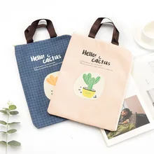 1 шт. Водонепроницаемый кактус Оксфорд бумага холст маленькая легкая сумка Портативный застежкой-молнией мешок, мешок для вещей информация посылка A4 портфель