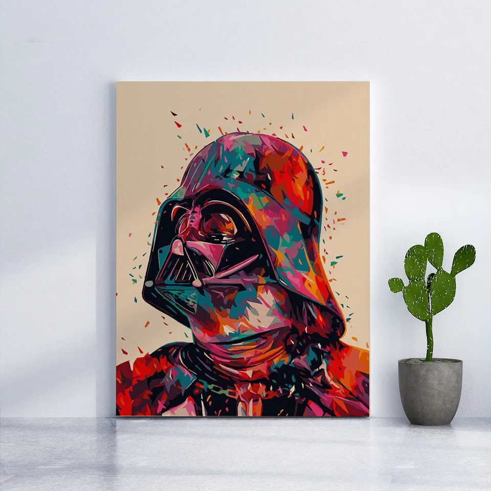 

Star Wars 7 Darth Vader DIY Oil Digital Painting By Numbers On Canvas Hand Painted Movie Wall Art Picture Living Room Home Decor
