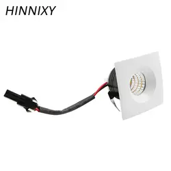 Hinnixy светодиодный мини COB светильники круглый квадратный алюминий 240-100 в 3 Вт 270lm 38 мм с отверстием для шкафа лампа Встраиваемая потолочная