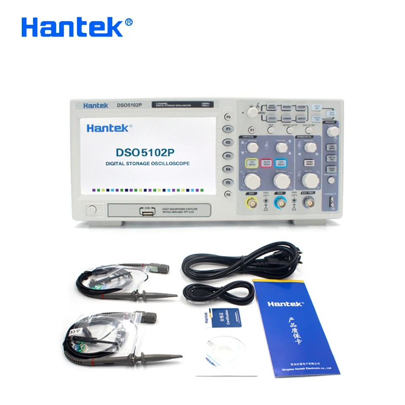 

Digital Oscilloscope Hantek DSO5102P Portable 100MHz 2Channels 1GSa/s Record Length 40K USB Osciloscopio Handheld Oscilloscopes