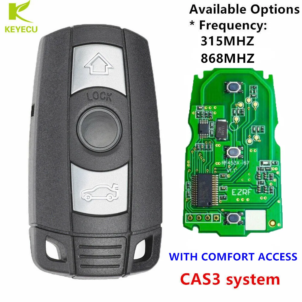 

KEYECU Replacement SMART KEY WITH COMFORT ACCESS for BMW CAS3+ 1-SERIES ,E90,E92,E93,E60,6-SERIES(2006-2011),X5 07-2012,X6 08-12