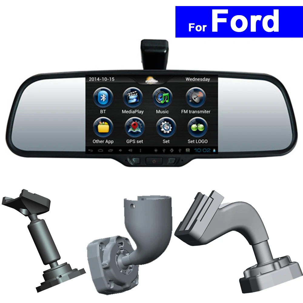 HD Car Rear View Mirror DVR GPS Bluetooth WIFI for Ford Mondeo Ecosport Focus Explorer Kuga S-Max Fiesta Android Auto Monitor