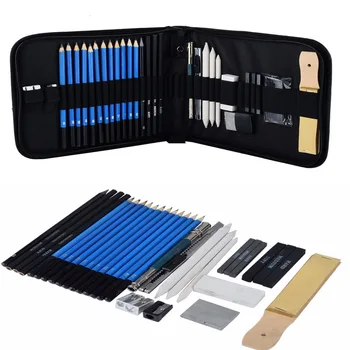 

33piece/Set Drawing and Sketch Kit Sketching Set Graphite & Charcoal Pencils Sketchbook Art Drawing Supplies Set for Artists