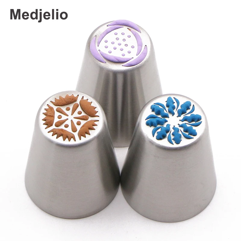 3PCS Creative Novelty Flower Pattern Russia Cake Icing Pastry Piping