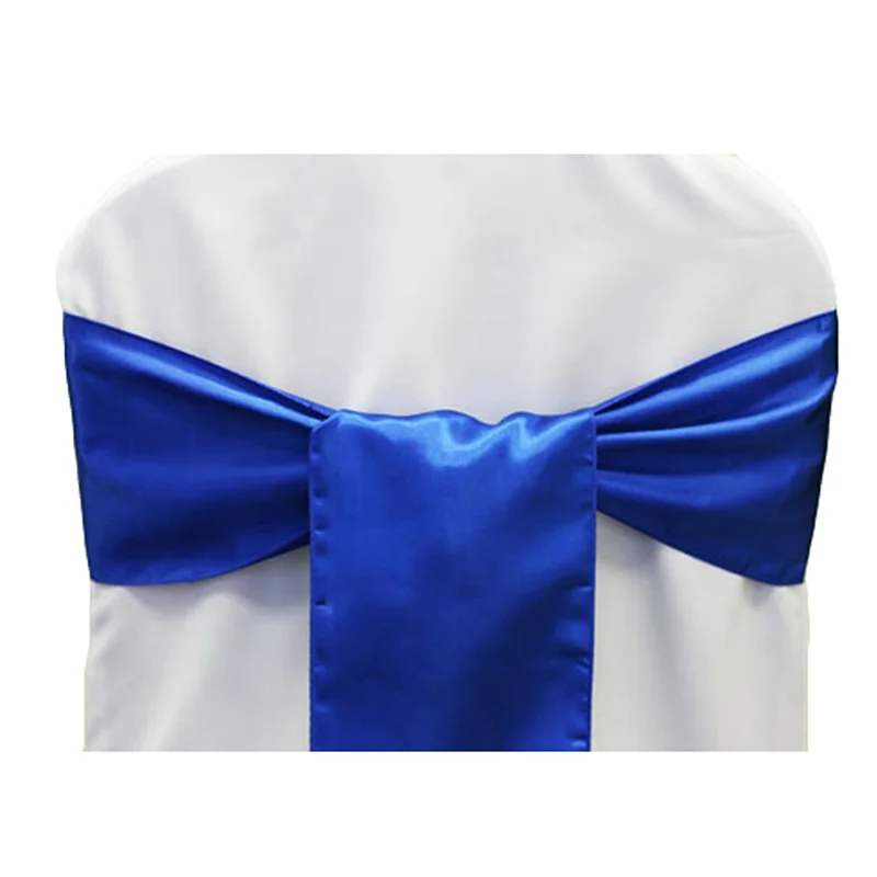 Атласные банты шт. 100 шт. Бирюзовая Свадебная атласная бант на стул, атласная лента для свадебных мероприятий и банкета и украшения для Вечерние - Цвет: Royal Blue
