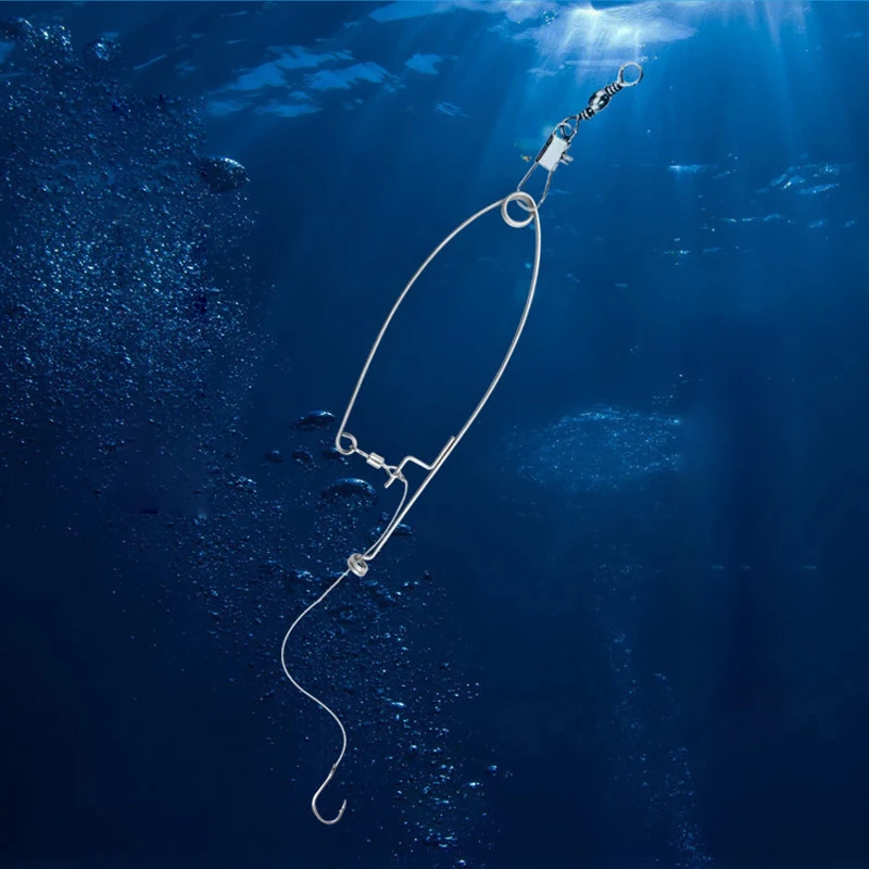 Rolling Swivel Fishing Hooks 360 Degree Rotation Automatic Overturned