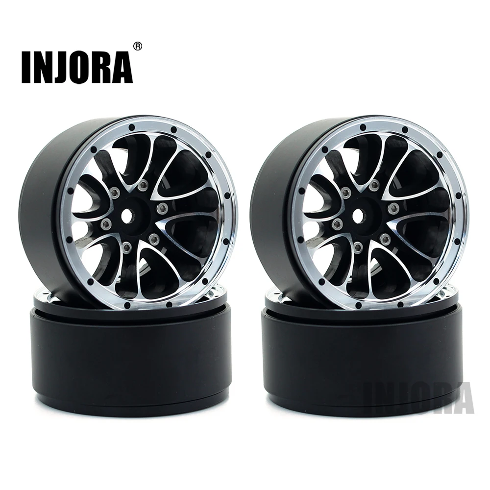

INJORA 4pcs 1.9 Beadlock Wheel Rim for 1:10 RC Crawler Axial SCX10 AXI03007 90047 90046 TAMIYA D90 D110 RC Car Wheel Hub
