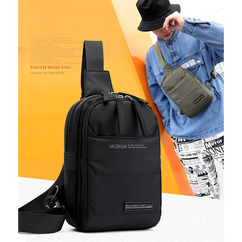 

Man women chest bag waterproof nylon shoulder bag functional cycling crossbody bags outdoor large capacity travel pack C45