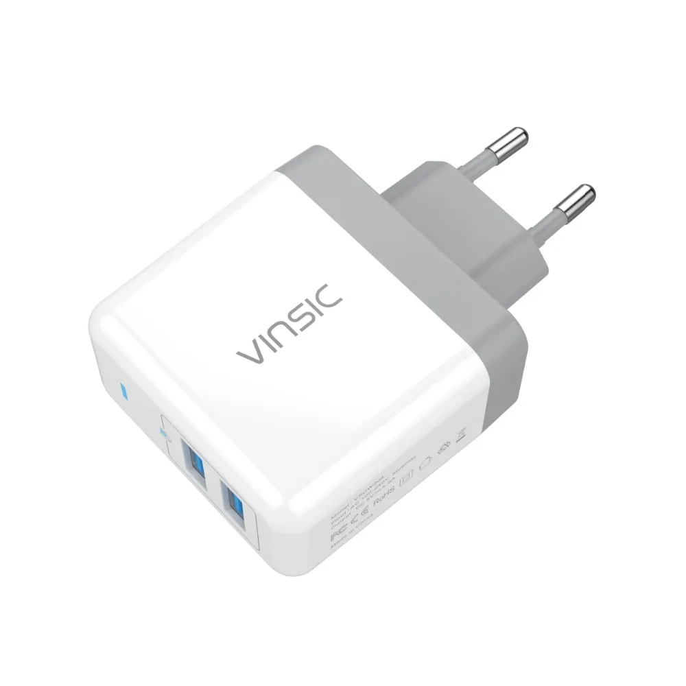 Vinsic شاحن USB مزدوج 5 فولت 4.8A المحمولة السفر الحائط مهايئ شاحن الهاتف المحمول شاحن آيفون X 8 8 زائد Xiaomi LG المحمول