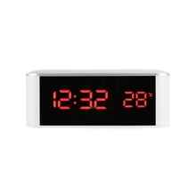 Digital Desk Alarm LED Electronic Clock Home Timer Bell Thermometer Temperature Calendar USB