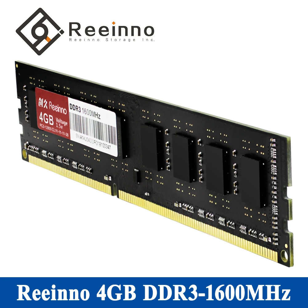 Reeinno оперативная память DDR3 4 ГБ/8 ГБ частота 1600 МГц 11 28 Тип интерфейса 240pin