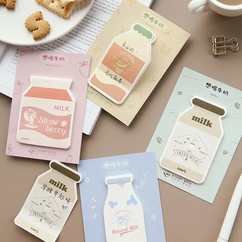 

Want to drink milk series Memo pad Sticker Portable message stickers Pad Sticky diy Office School Stationery 30 sheets