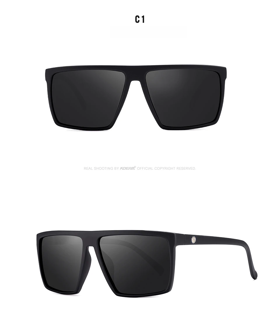KDEAM, высокая производительность, квадратные поляризованные солнцезащитные очки для мужчин и женщин, пластик, титан, TR90, очки для вождения, солнцезащитные очки cat3 CE KD693