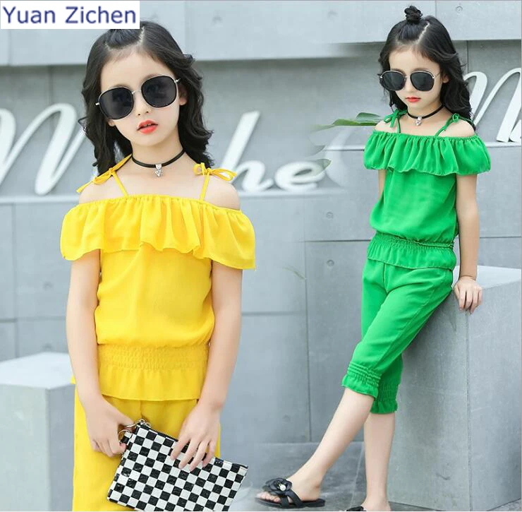 Baby Real New Girl Clothes 2017 Summer Newgirls In The Big Child Harness Suit Fashion Le Willose T-shirt Children