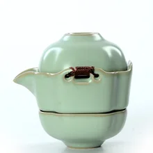 Изысканный чай набор Ruyao Ru печи Celadon Geware фарфоровые портативные чайные наборы путешествия керамический чайный набор чайная чашка чайный горшок Geyao кружка Quik