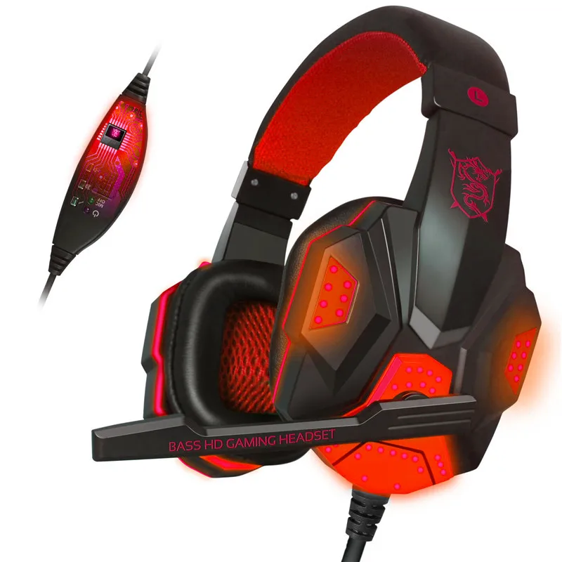 

PC780 Professional Gaming Headphone 3.5MM Stereo Headset Wired Earphone with Microphone LED Light for Computer