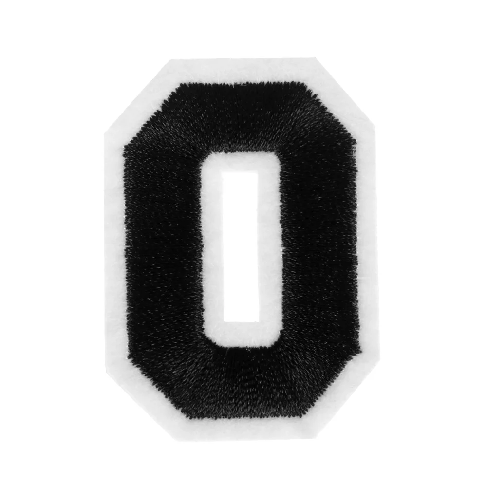 5PCS New Crafts Black Fabric Figure Appliques Number Patch Iron on Embroidered