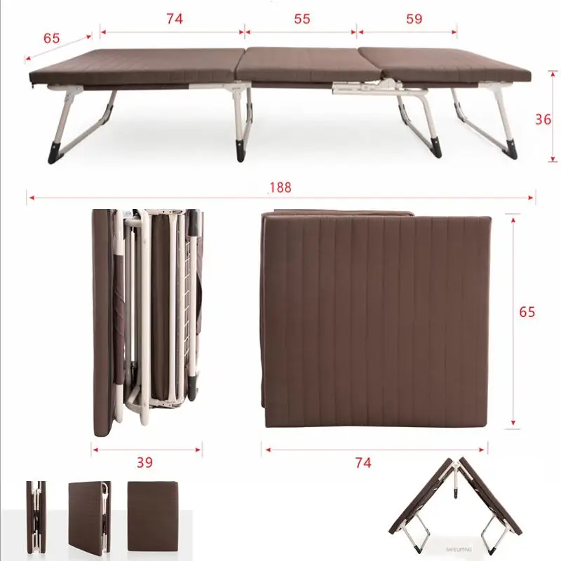 High quality soft comfortable folding single bed sponge simple office nap bed nursing bed High quality soft comfortable folding single bed sponge simple office nap bed nursing bed