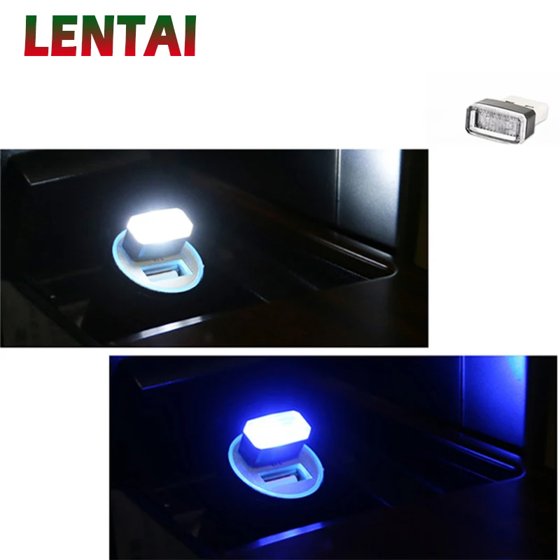 LENTAI 1 шт. авто светодиодный USB лампа для атмосферного освещения для Fiat VW Polo Golf 5 MK4 4 MK7 Touran T5 бора для Skoda Fabia роскошный