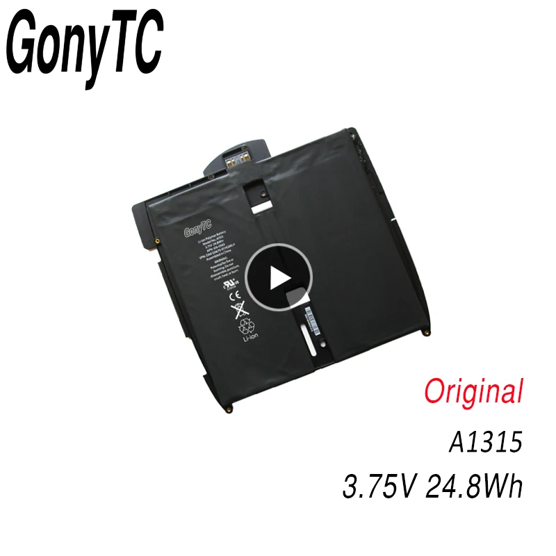 

GONYTC 3.75V Original Battery For Apple iPad 1 1st Generation A1315 A1219 A1337 616-0448 Series Laptop Genuine Notebook battery