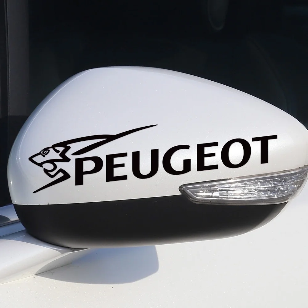 2 шт. настраиваемый Лев зеркало наклейки окна Стайлинг для PEUGEOT 307 206 308 407 207 406 3008 208 2008 508 14x3 см