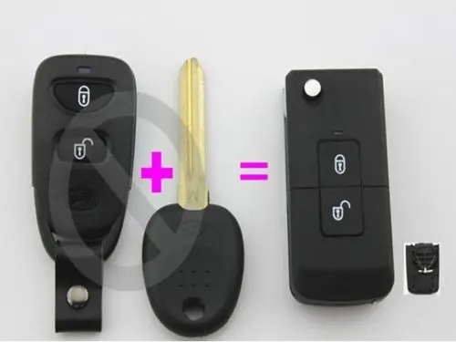 

Folding flip Remote Key Shell 2 Button For Hyundai Santa Fe With Battery Holder